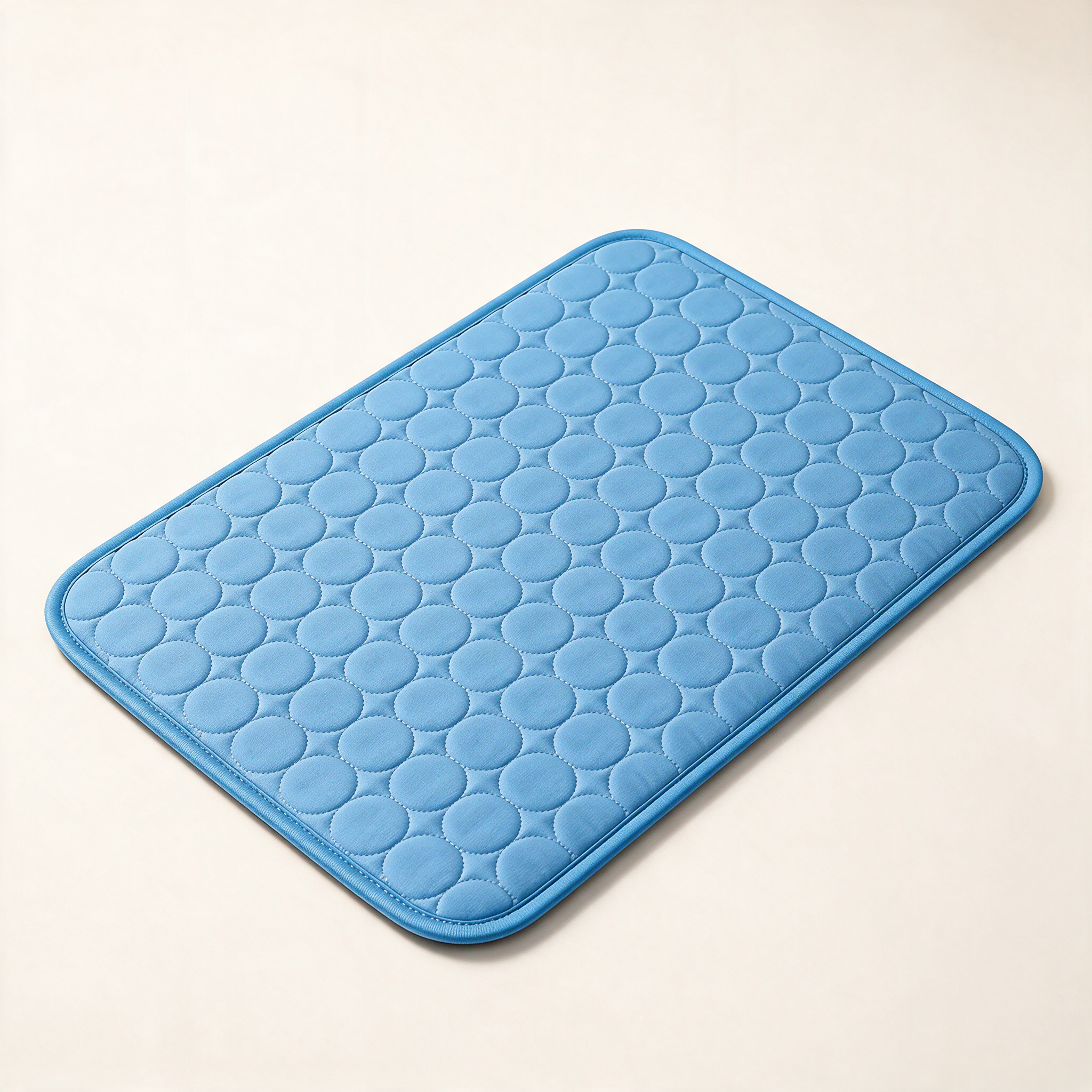 Tapis rafraîchissant pour chien sans gel, coloris bleu, vue de dessus